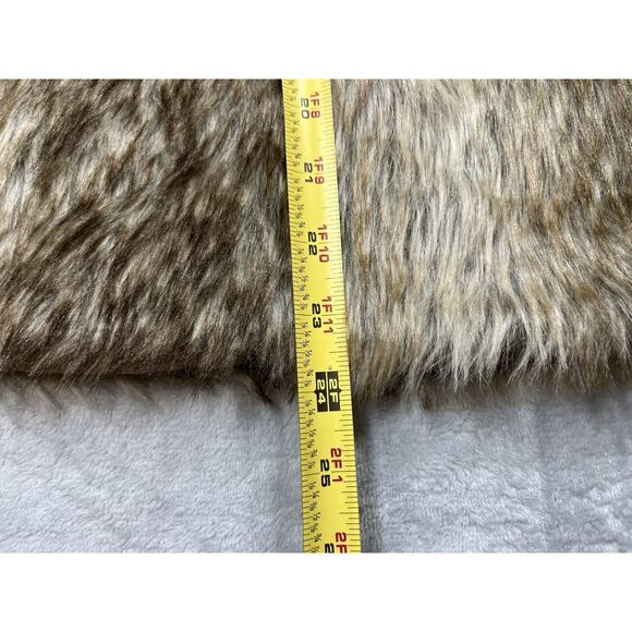 Boho Glam Faux Fur Vest Sz M Variegated Brown Silver Fox Hippie Party Rock Star - Picture 10 of 10